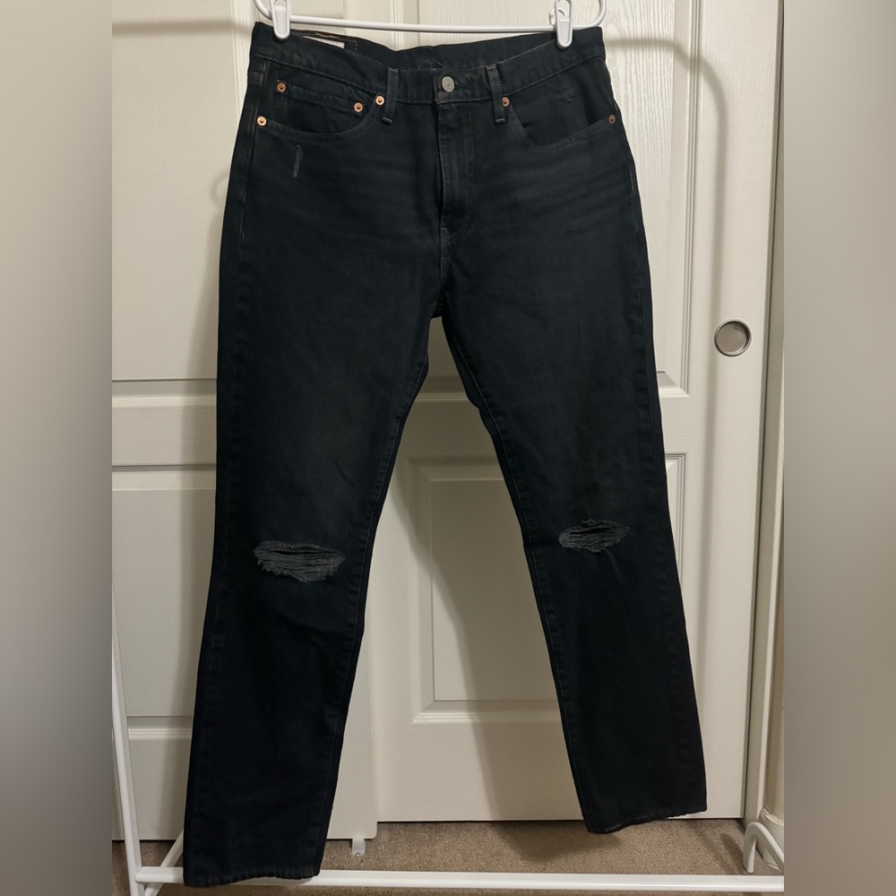 Levi 511 34W x 32L Distressed Navy Jeans